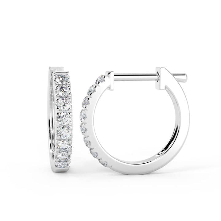 0.30CT ROUND DIAMOND HOOP EARRINGS, HALLMARKED GOLD