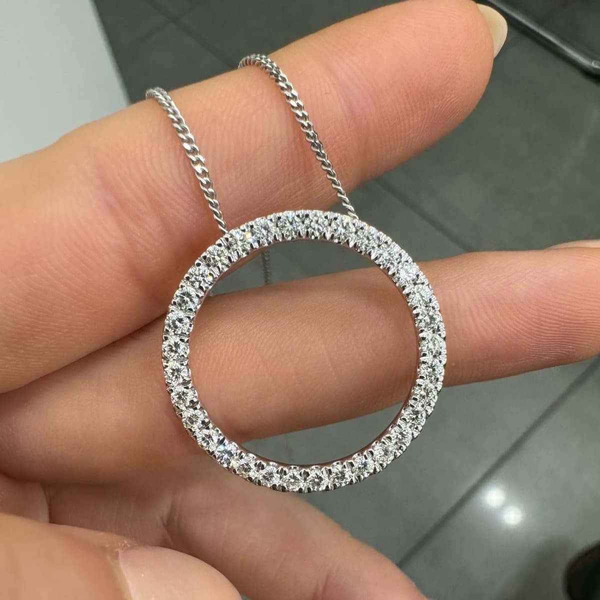 1.00 Ct Natural Round Diamond Halo Designer Pendant With Chain In Platinum & Gold
