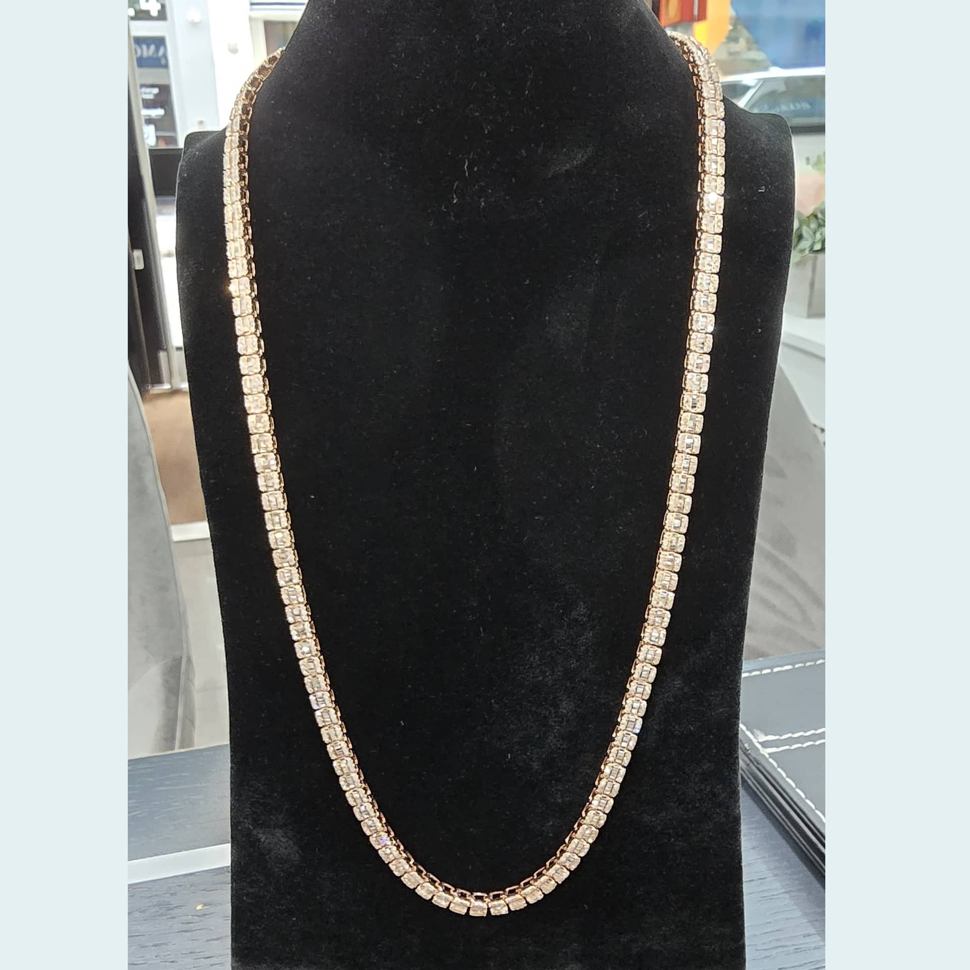 10.16CT D-F/SI NATURAL ROUND DIAMOND TENNIS NECKLACE IN HALLMARKED IN YELLOW GOLD