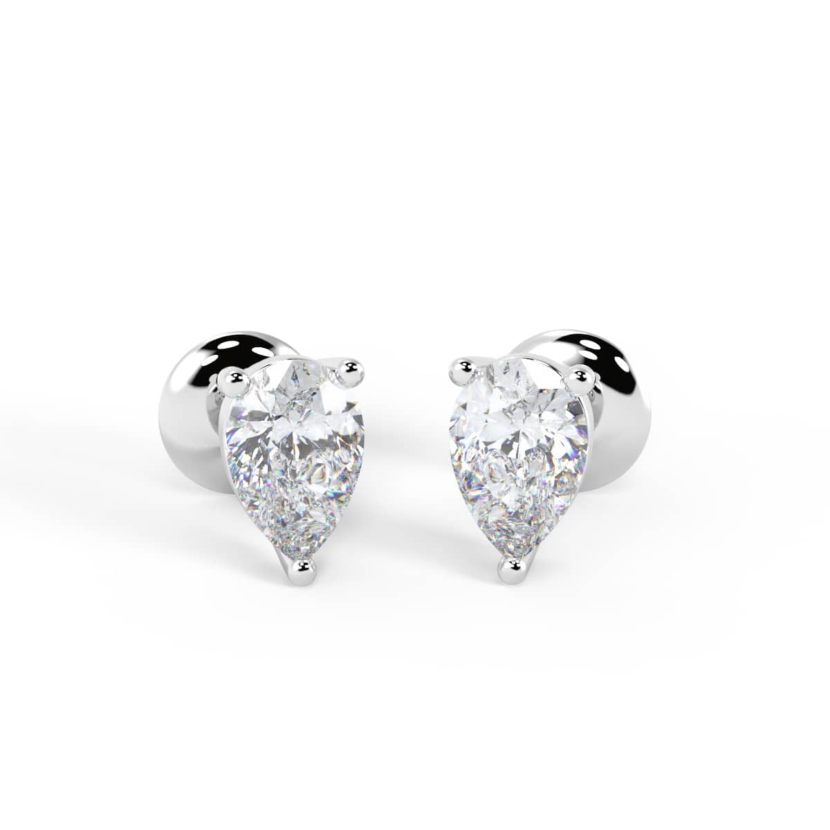 Christmas Offer 1.00 Ct Natural Pear Diamond Stud Earrings in Platinum