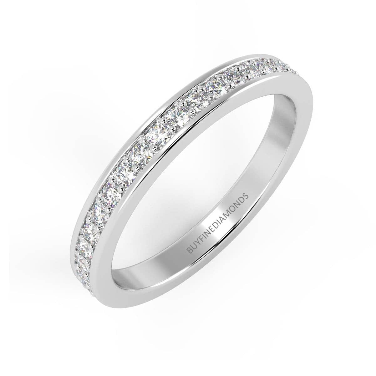 0.50CT ROUND DIAMOND PAVE SET FULL ETERNITY RING FOR WOMEN'S