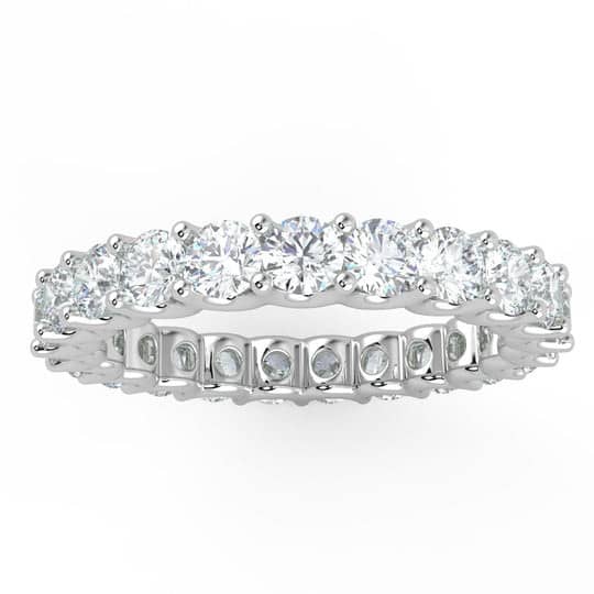 1.00 CT ROUND DIAMOND " U " PRONG FULL ETERNITY RING IN 18K GOLD / PLATINUM FOR WOMEN'S
