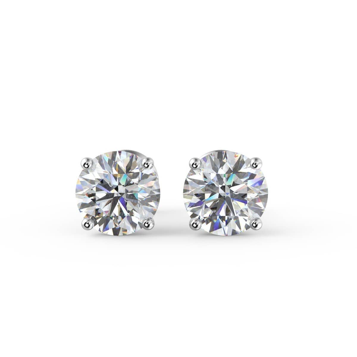 0.20 CARAT LAB GROWN ROUND DIAMOND STUD EARRING IN WHITE GOLD