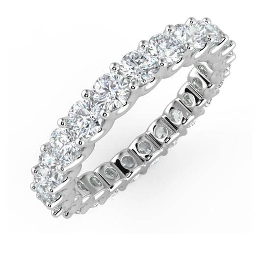 D/VS 1.00CT ROUND DIAMOND FRENCH PAVE FULL ETERNITY RING IN HALLMARKED PLATINUM IN 18K GOLD / PLATINUM FOR WOMEN'S (05c0a3)