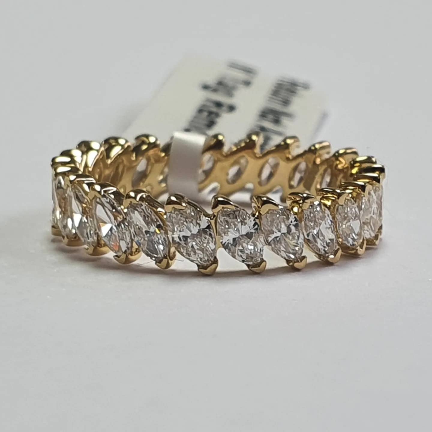 2.00Ct F/VS Natural Marquise Diamond Full Eternity Ring In 18k Yellow Gold