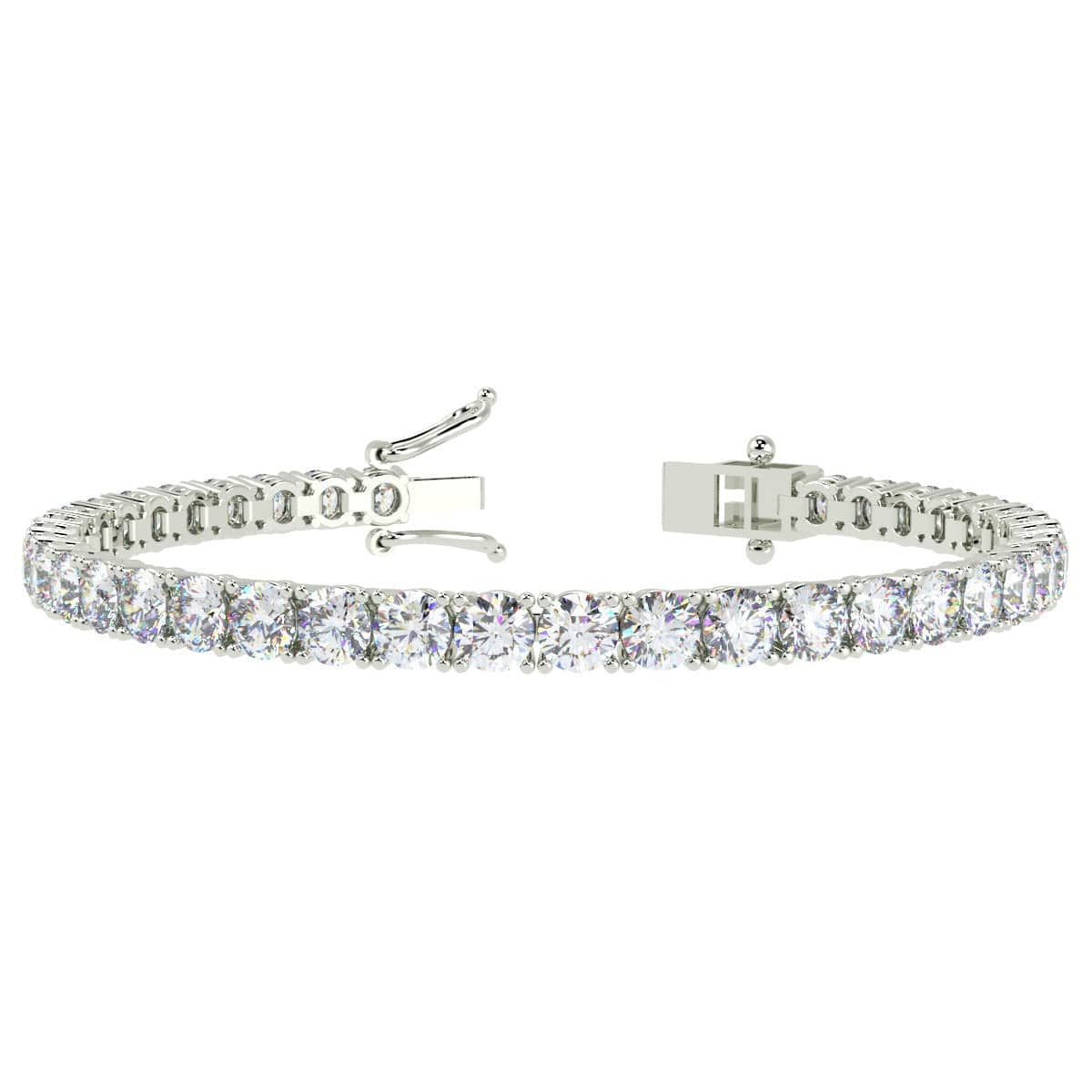 LAST PCS.. 12.00 CARAT ROUND BRILLIANT CUT DIAMOND CLAW SET TENNIS BRACELET IN PLATINUM