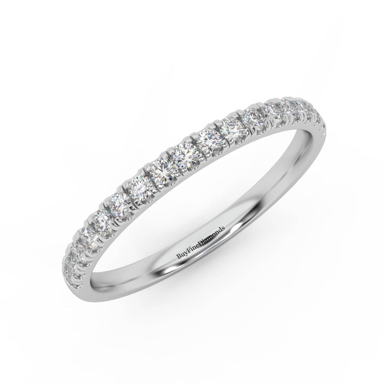 2MM 0.28CT ROUND DIAMOND MICRO PAVE SET HALF ETERNITY RING