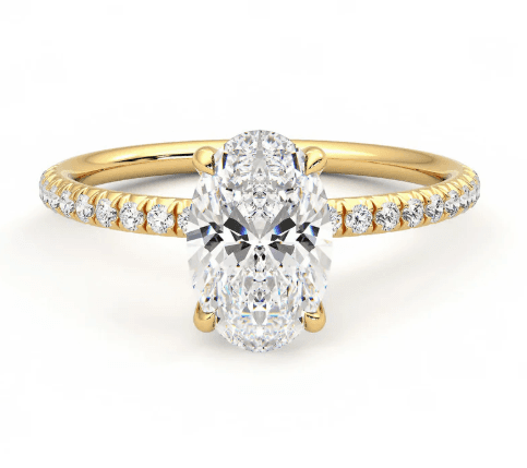 2.00 CT oval D/VVS2 IN 18K YELLOW GOLD