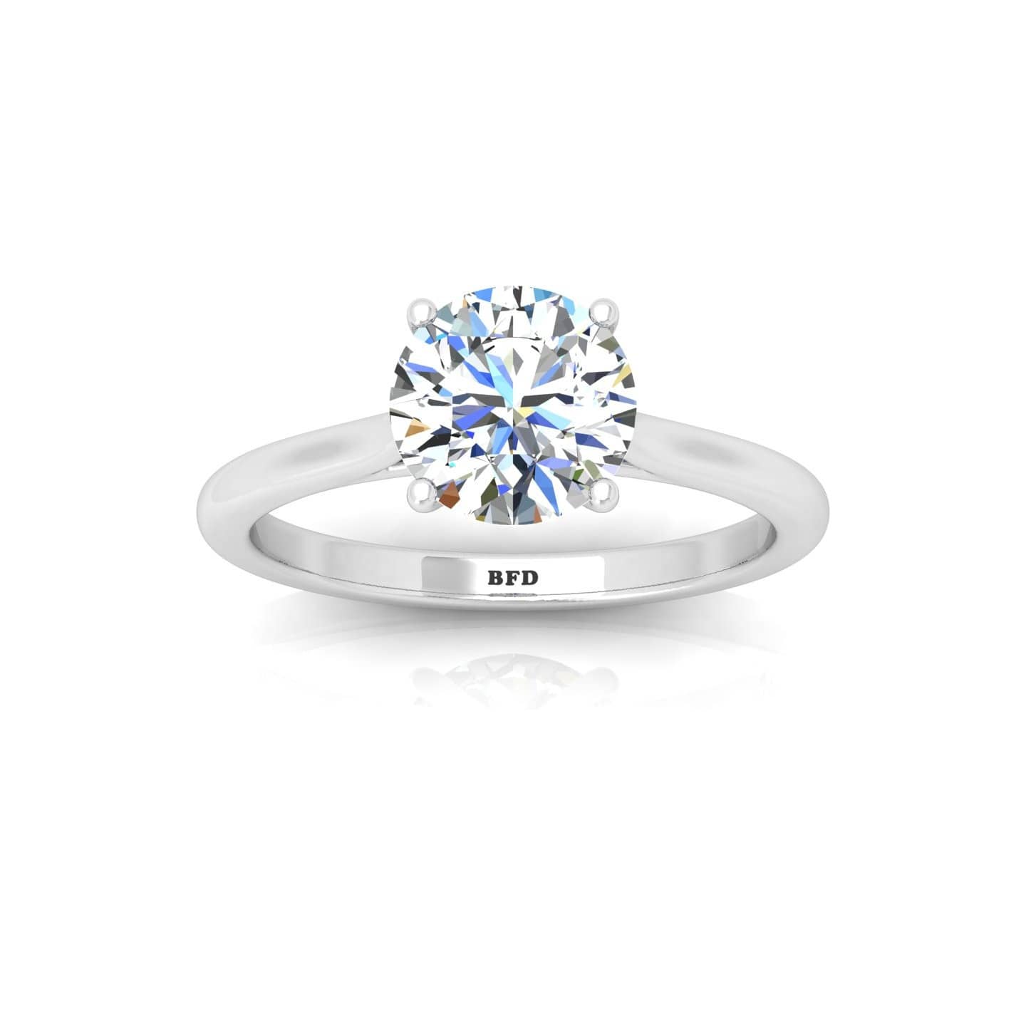 2 Ct Lab Grown Round Diamond Solitaire Engagement Ring 9K White Gold