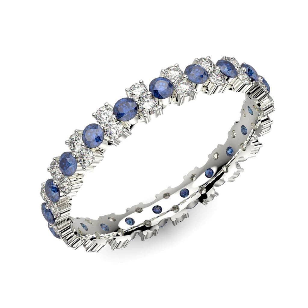 SAPPHIRE , RUBY AND DIAMOND GARLAND FULL ETERNITY RING 1.50CT