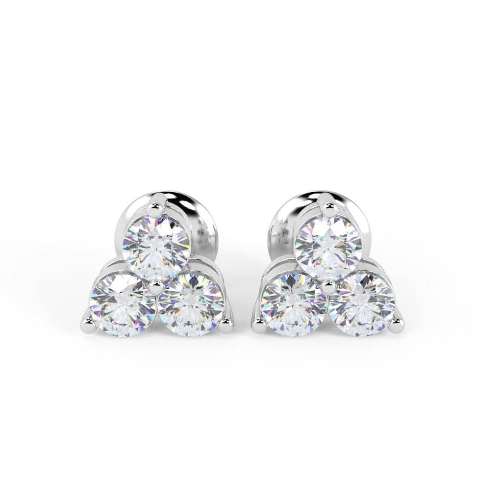 F/VS 0.45CT NATURAL DIAMOND SCREW BACK STUD EARRINGS IN 18K GOLD
