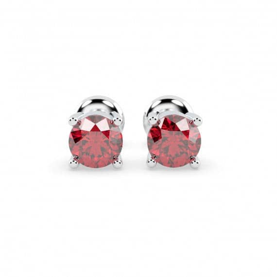 100% NATURAL 1.00 CT TOP MOST QUALITY RUBY STUD EARRING , IN GOLD