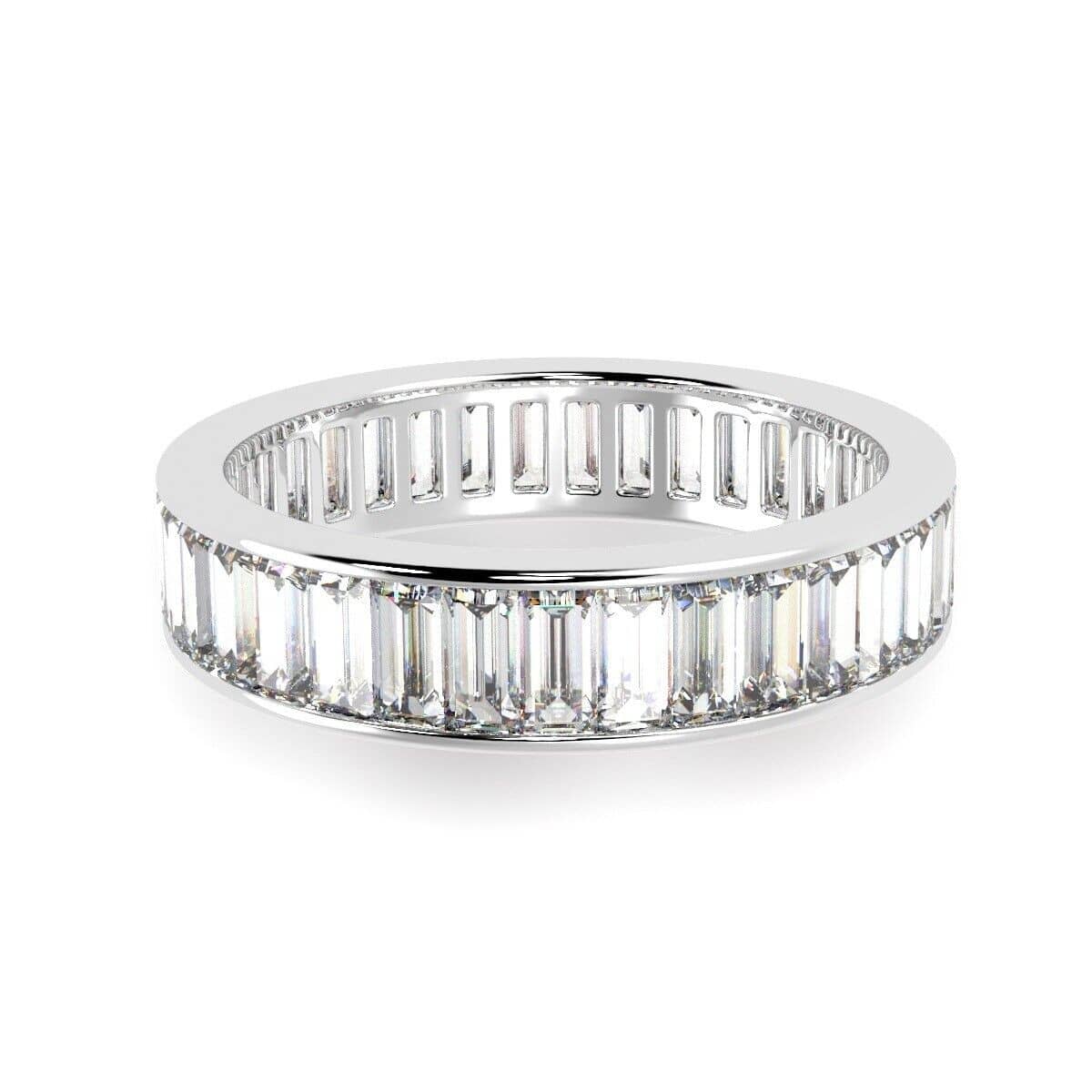 BAGUETTE DIAMOND FULL ETERNITY RING FOR WOMENS IN HALLMARKED HEAVY PLATINUM - F/VS 1.50 - 3.50 CT