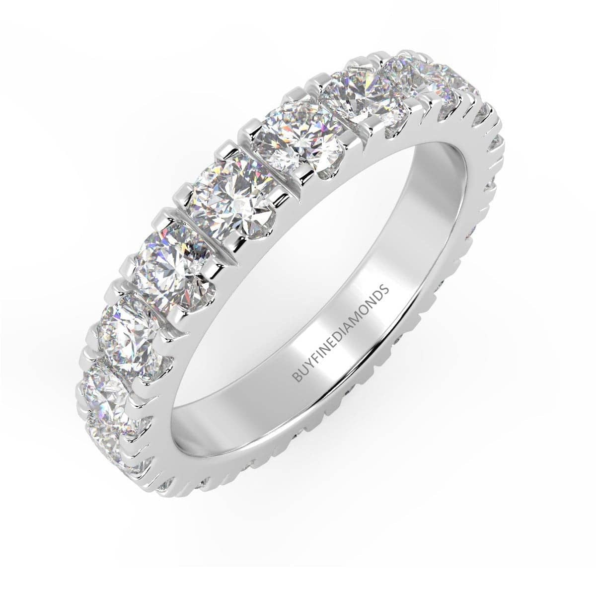 ROUND DIAMOND MICRO PAVE SET FULL ETERNITY RING IN HALLMARKED PLATINUM & 18K GOLD