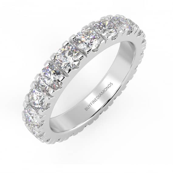 SPECIAL SALE - HALLMARKED PLATINUM & ROUND DIAMOND MICRO PAVE FULL ETERNITY RING - (1.00CT TO 3.50CT)