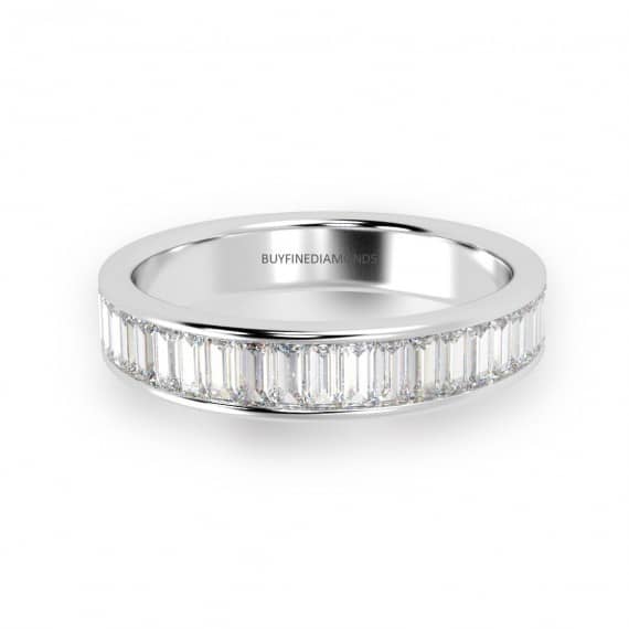 4.5MM 1.50CT BAGUETTE DIAMOND WOMEN'S HALF ETERNITY RING, PLATINUM