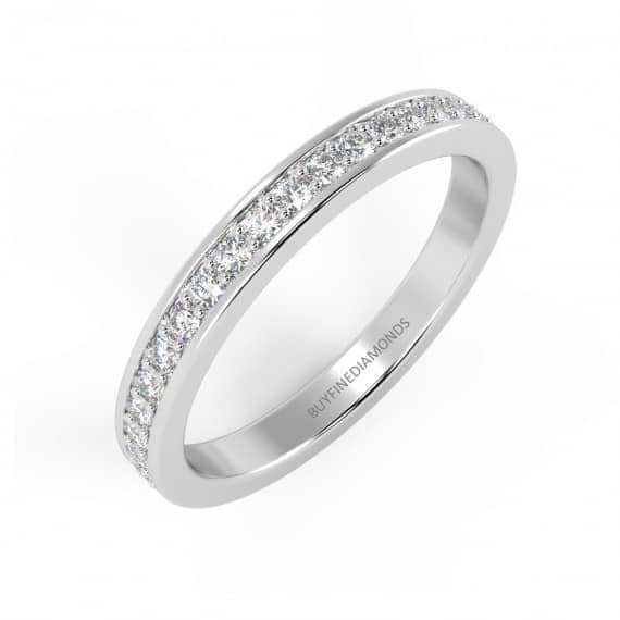 0.50 - 0.75 CT F/VS PAVE SET DIAMOND FULL ETERNITY RING - CUSTOMISE CARAT WEIGHT IN PLATINUM/18K GOLD