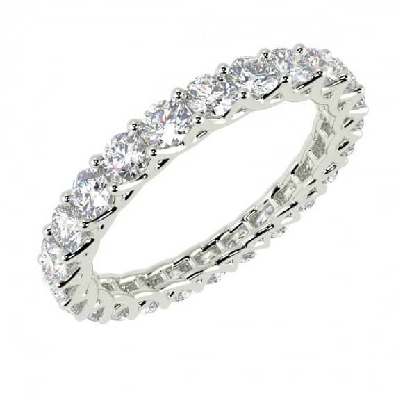 1.50 CT - 3.00 CT ROUND DIAMOND DESIGNER CLAW SET FULL ETERNITY RING IN PLATINUM/18K GOLD