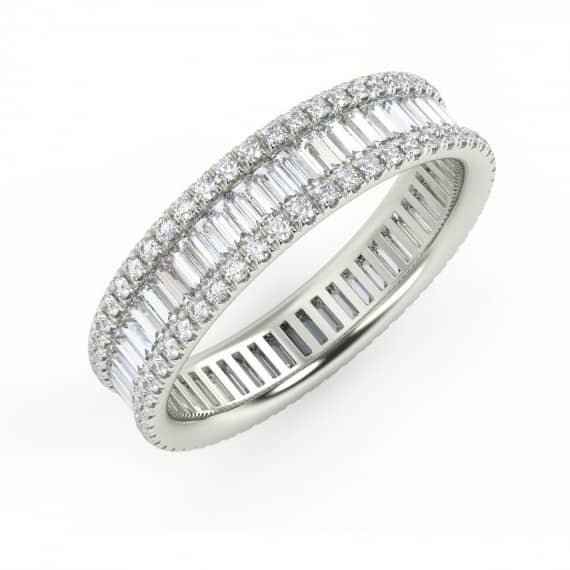 2.00 - 3.00 CT GORGEOUS ROUND AND BAGUETTE DIAMOND FULL ETERNITY IN PLATINUM/18K GOLD