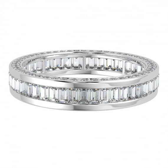 3.00 CT F/VS BAGUETTE AND ROUND DIAMOND FULL ETERNITY IN PLATINUM