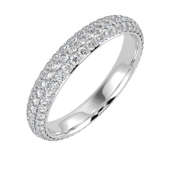1.50 CT F/VS ROUND DIAMOND PAVE SET FULL ETERNITY IN PLATINUM/18K GOLD