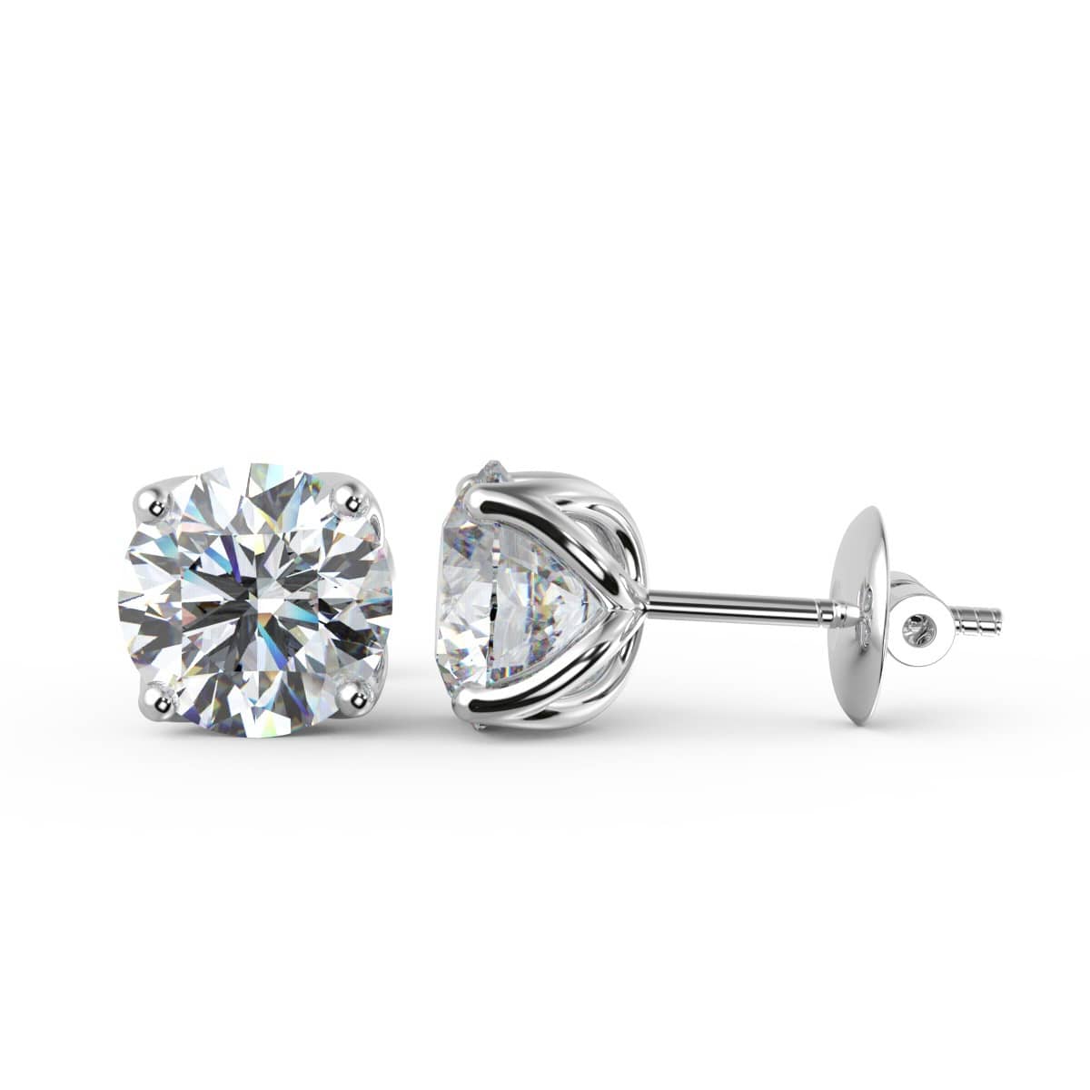 Round Diamond Stud Earrings - Customize Your Own - ( 0.30ct - 2.00ct )