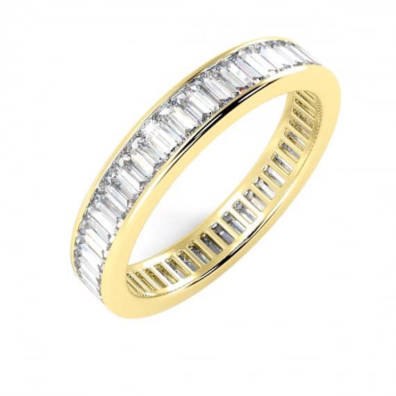 2.7 MM 1.00 CT F/VS BAGUETTE DIAMOND CHANNEL SET FULL ETERNITY RING, 18K YELLOW GOLD PRODUCT ID - R1445