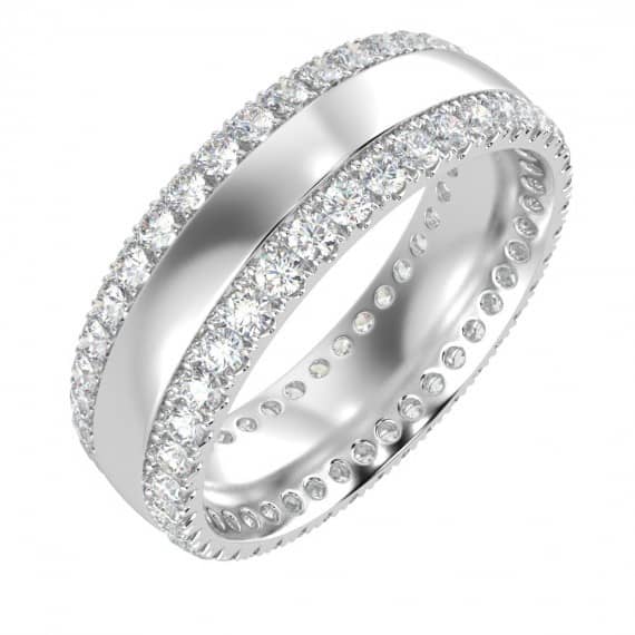 6MM - 1.20 CT DOUBLE ROW ROUND DIAMOND FULL ETERNITY RING