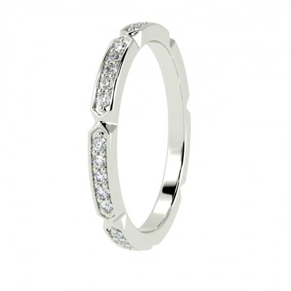 0.50 CT F/VS ROUND DIAMOND DESIGNER FULL ETERNITY RING IN PLATINUM/18K GOLD