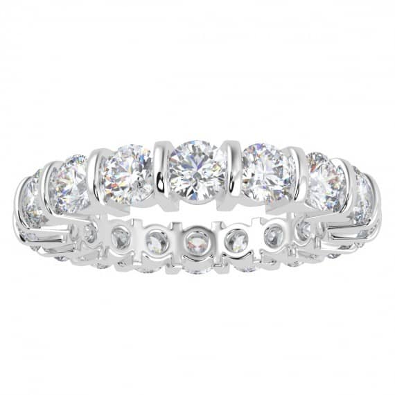 2.00 - 3.00 CT ROUND DIAMOND BAR SET FULL ETERNITY RING IN PLATINUM/18K GOLD
