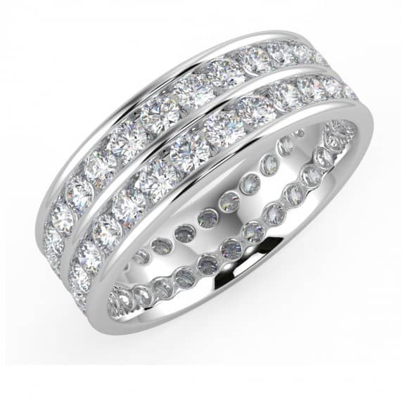 6MM - 1.00 CT DOUBLE ROW ROUND DIAMOND FULL ETERNITY RING