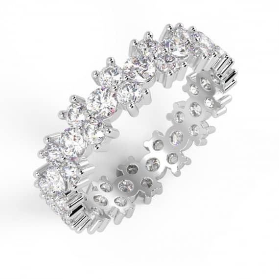 CERTIFIED 2.50 CT ROUND DIAMOND DESIGNER FULL ETERNITY RING HALLMARKED PLATINUM