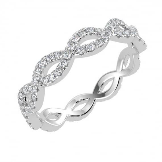 0.60 CT TWISTED DIAMOND FULL ETERNITY RING FOR HER IN PLATINUM & GOLD
