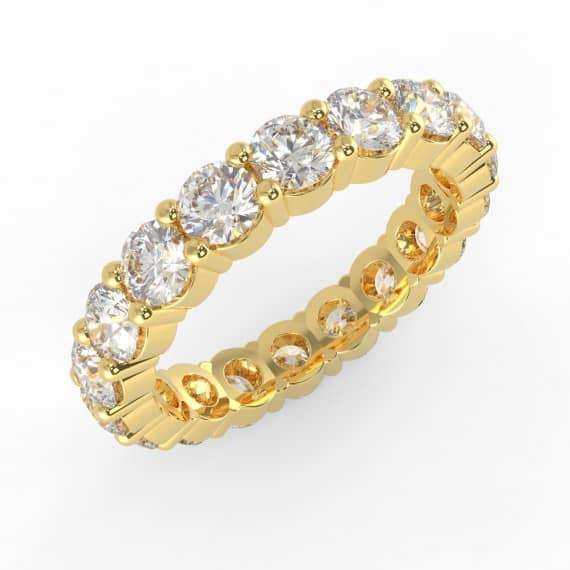LAST PIECE..! 1.50CT ROUND DIAMOND CLAW SET FULL ETERNITY RING IN HALLMARKED 18K YELLOW GOLD