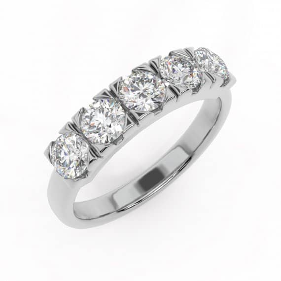 CLASSIC 1.00CT 100% SPARKLING NATURAL ROUND DIAMOND ANNIVERSARY RING, UK HALLMARKED WHITE / YELLOW GOLD