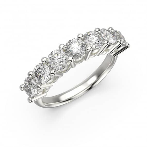 2.00 CARAT CLAW SET SEVEN DIAMOND ETERNITY RING IN PLATINUM