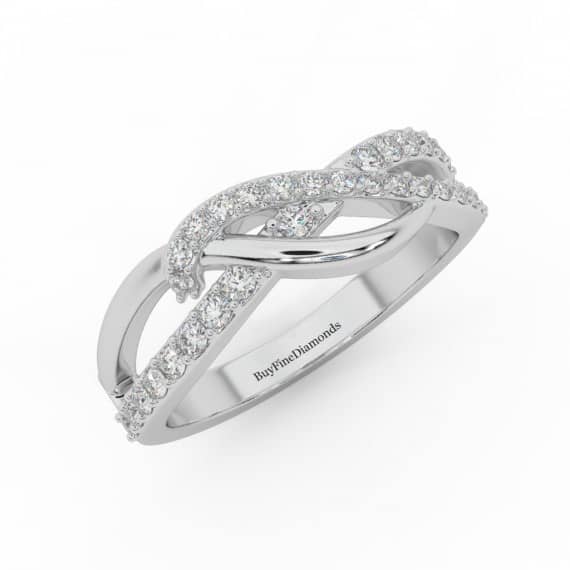 NATURAL ROUND DIAMOND DESIGNER WEDDING RING FOR WOMEN - 0.40 CARAT