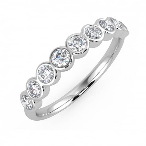 0.50 - 1.00 CT FULL BEZEL DIAMOND ETERNITY RING IN PLATINUM/18K GOLD