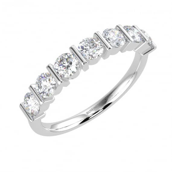 0.50 - 1.00 CT BAR SET ROUND DIAMOND ETERNITY RING IN PLATINUM/18K GOLD