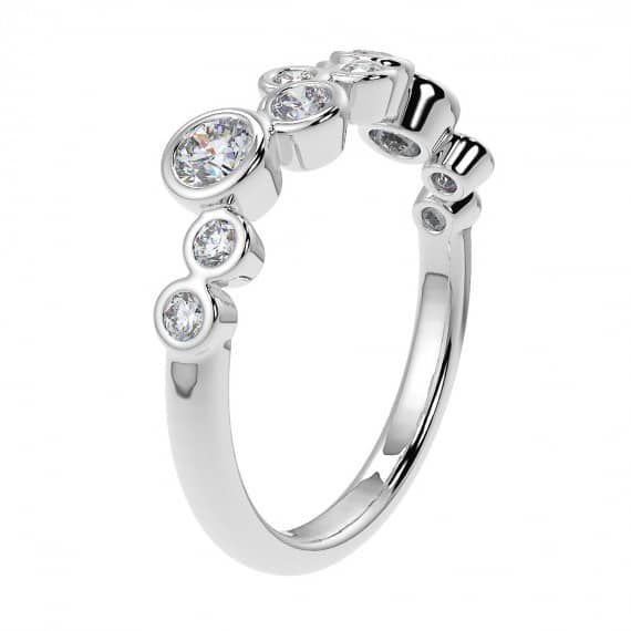 0.50CT ROUND DIAMOND BUBBLE ETERNITY RING, UK HALLMARKED 18K GOLD