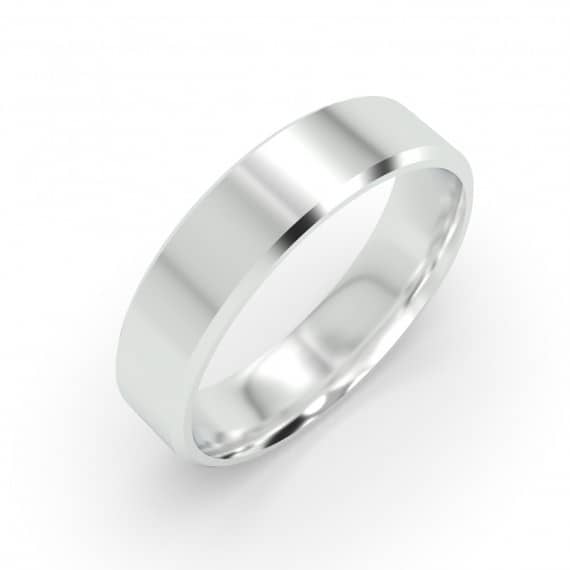 5MM BEVELLED EDGE WEDDING RING