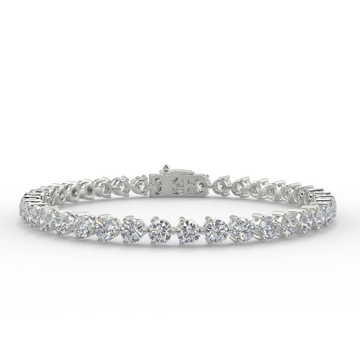 5.00CT D/VS THREE PRONG ROUND DIAMOND TENNIS BRACELET IN PLATINUM