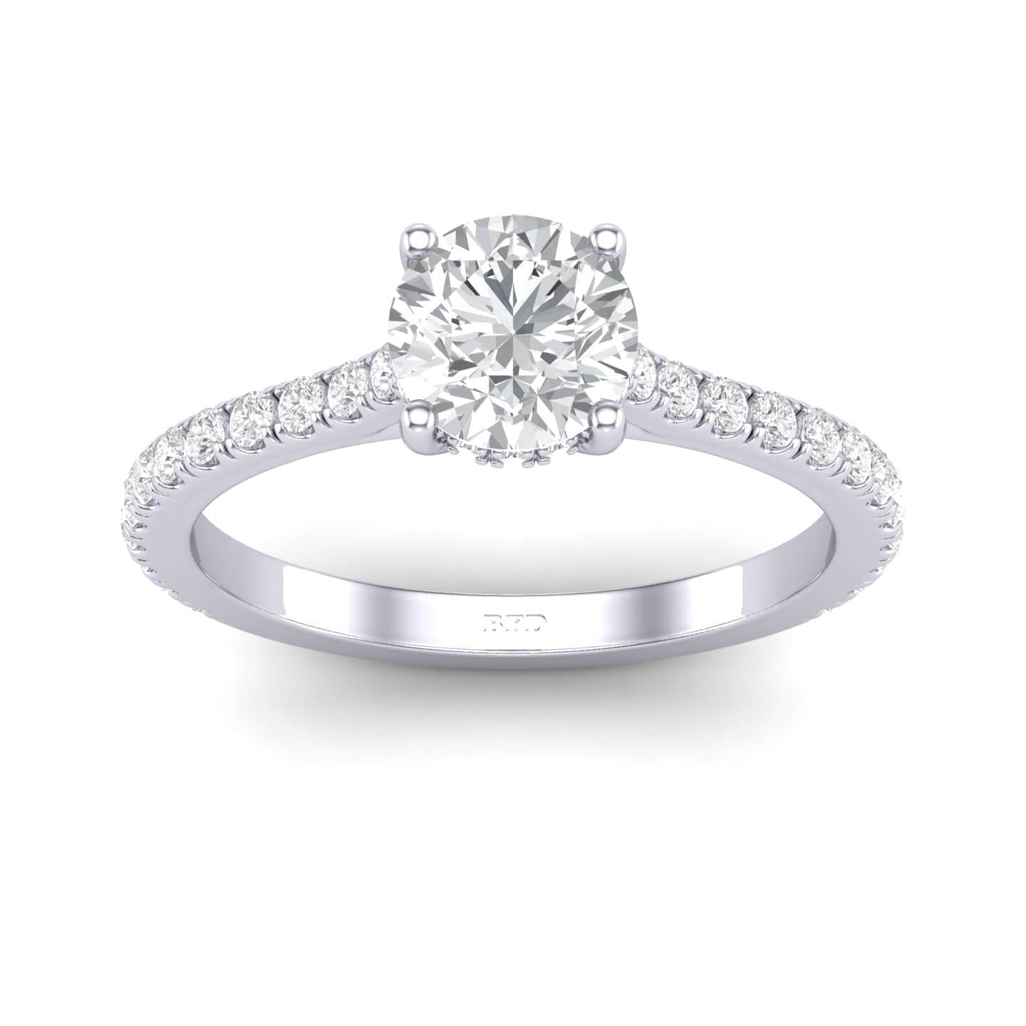 Round Diamond Hidden Halo Engagement Ring
