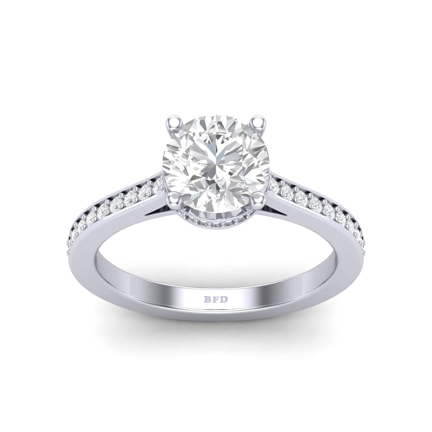 Hidden Halo Round Diamond Engagement Ring
