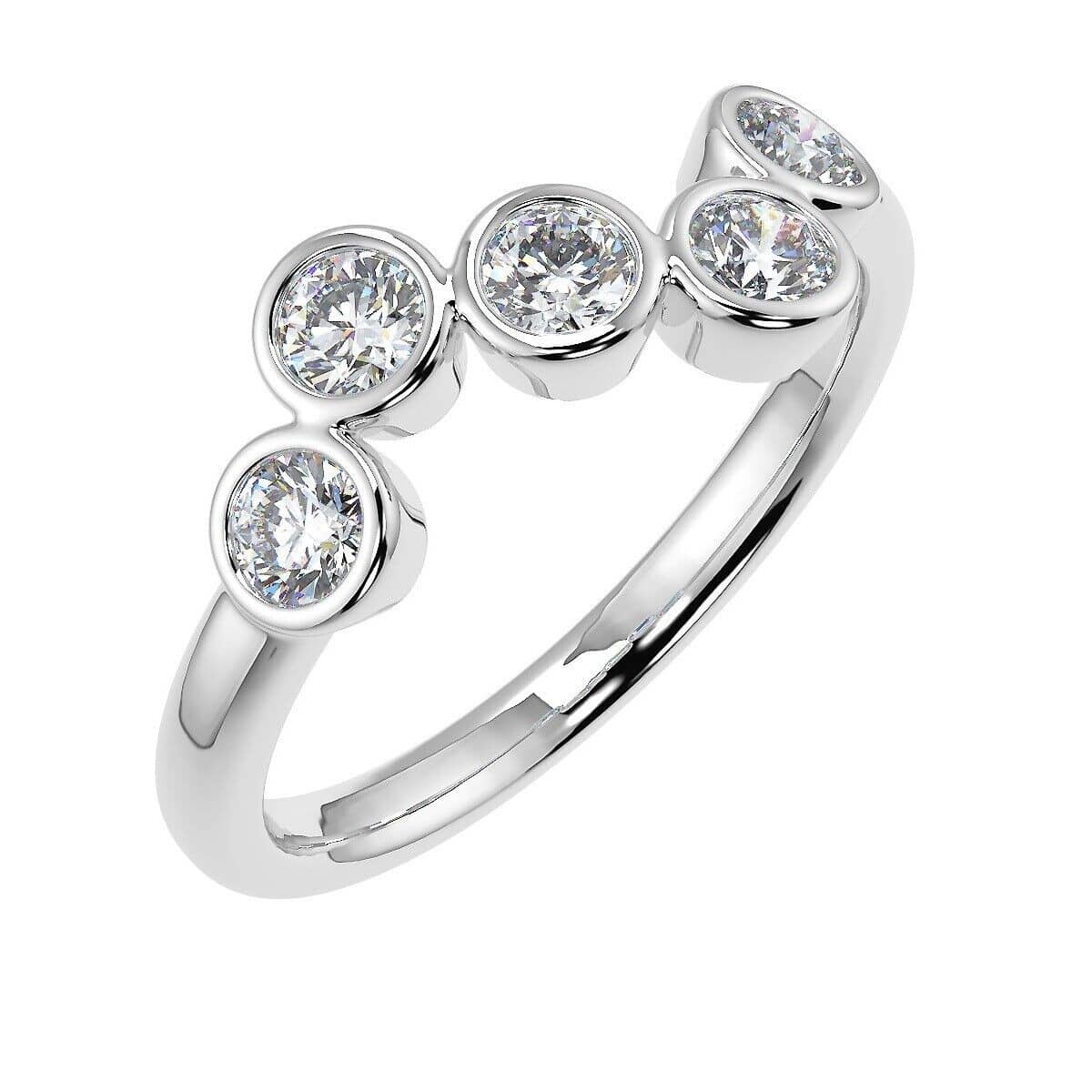 Limited Stock 0.30Ct Round Diamond Bubble Eternity Ring, UK Hallmark White Gold