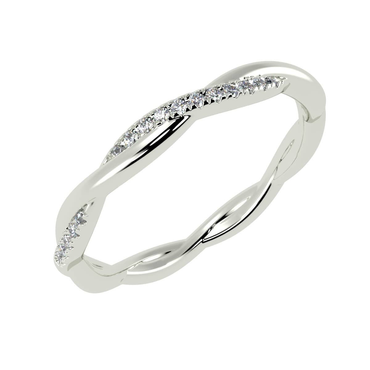 0.25 Carat Natural Diamond Wedding Ring In White Gold