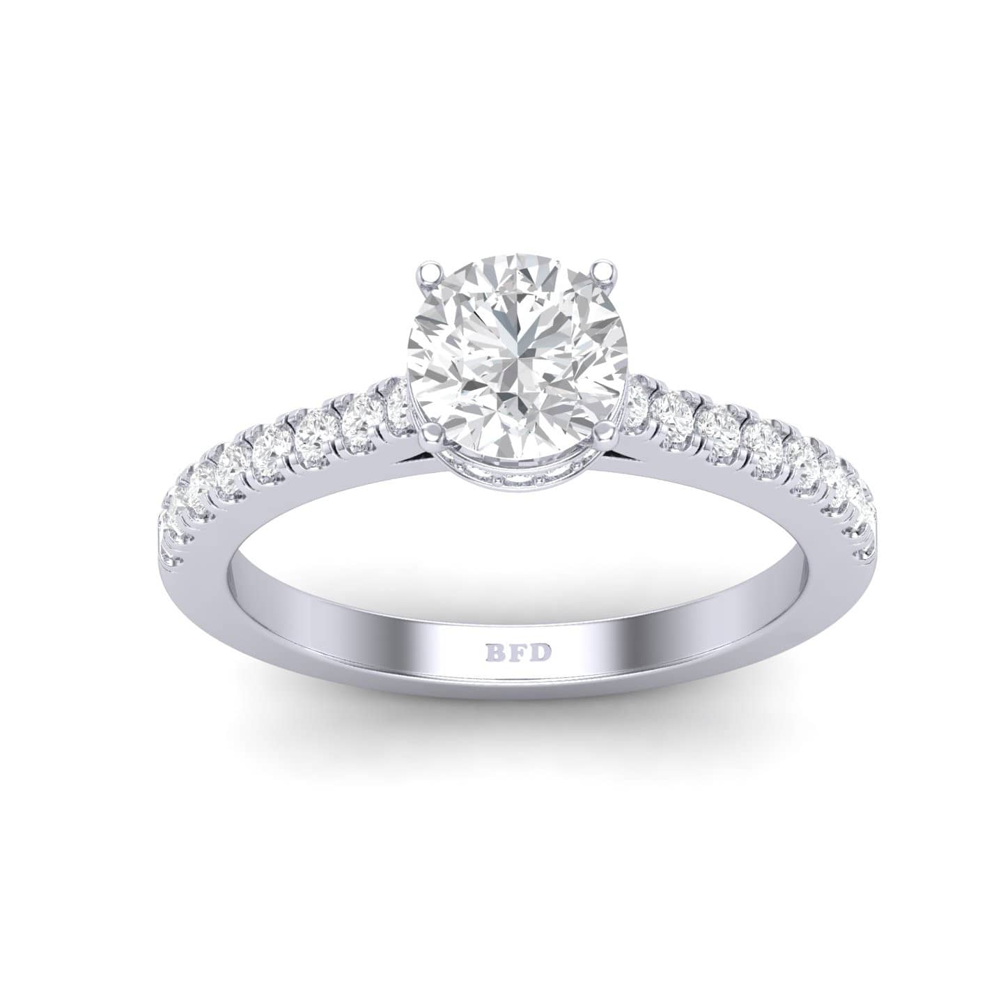 Round Diamond Hidden Halo Engagement Ring