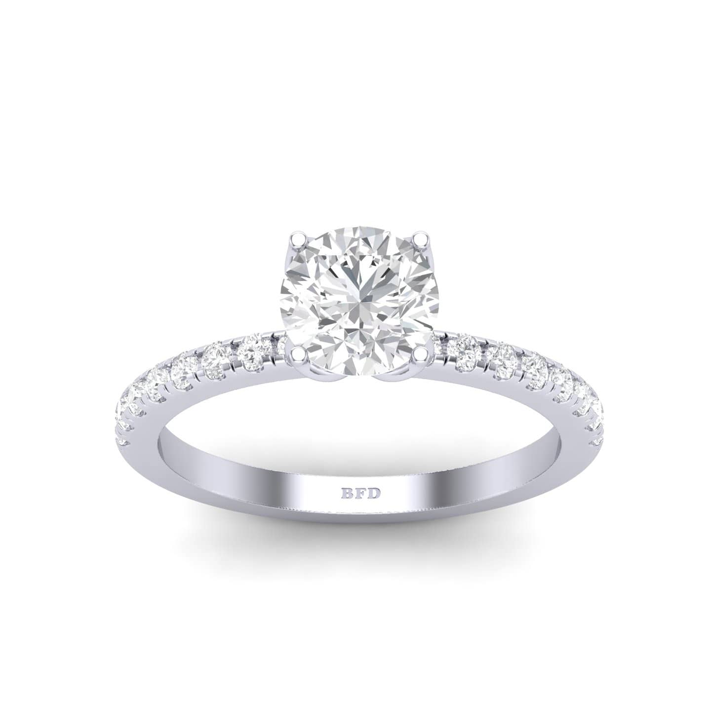 Lotus Head Hidden Halo Engagement Ring