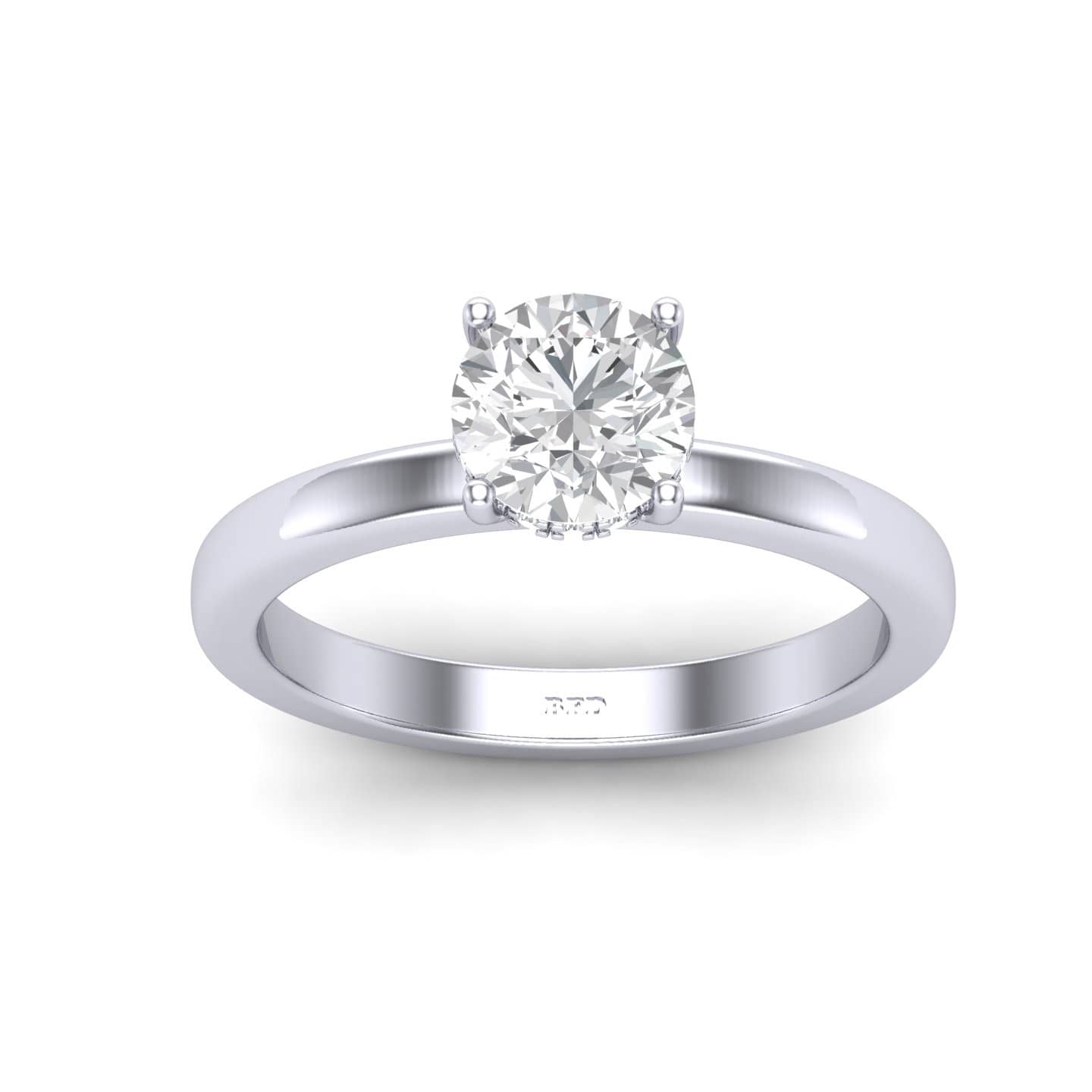 Comfort Fit Hidden Halo Engagement Ring