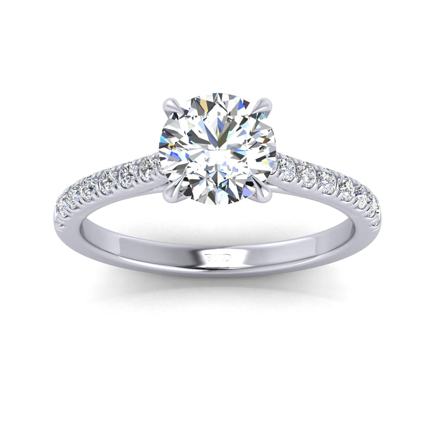 Round Diamond Cathedral Engagement Ring